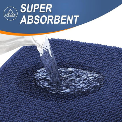 OLANLY Memory Foam Absorbent Bathroom Rugs Mats 30x20, Twilight Sapphire | Soft Quick Dry Bath Mats Rugs, Non-Slip, Machine Washable Carpet for Bathroom Floor, Tub and Shower, Home Decor Accessories
