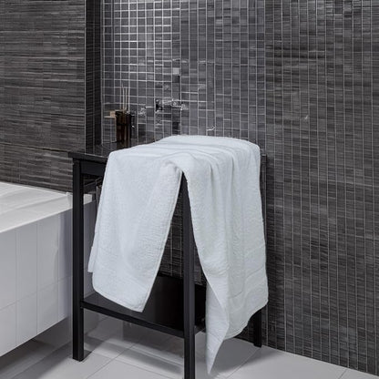 Commercial Bulk Pack of 12 Bath Towels – 100% Cotton Terry 24" x 48" – Ideal for Hotels, Salons, Gyms, Spas & Institutional Use – White