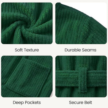 PJGGZ Hooded Bathrobes for Women, Soft Long Towel Robes for Women - Quick Dry yet Warm