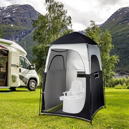 VINGLI Large Portable Toilet for Elder, Commode with 5 Gallon Bucket Inner, Lightweight Camping RV Toilet for Adult, Kids, Boat, Van, Travel (Upgrade)