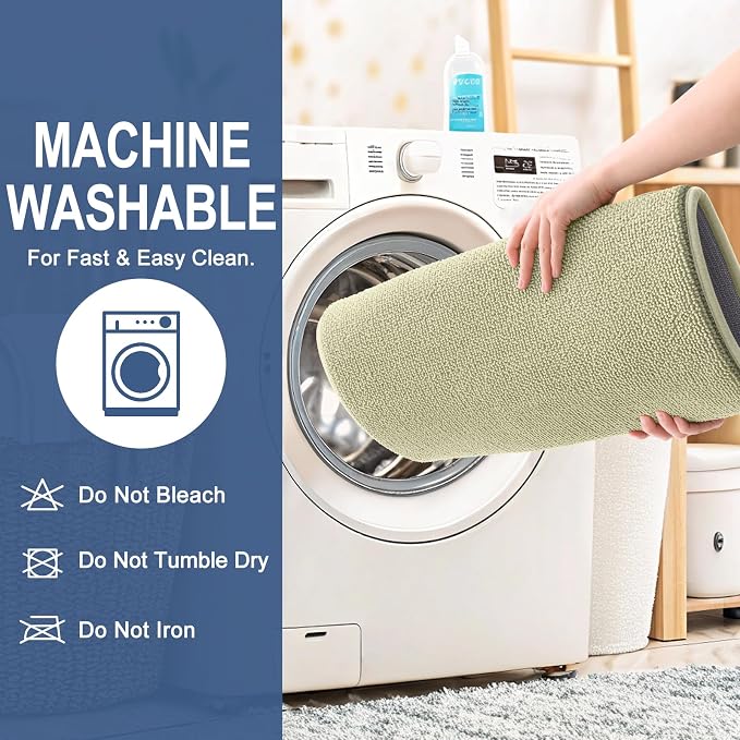 OLANLY Thick Memory Foam Bathroom Rugs 30x20, Absorbent Bath Mat, Vanilla | Soft Quick Dry Bath Rugs, Non-Slip, Machine Washable Carpet for Bathroom Floor, Tub and Shower, Home Decor Accessories