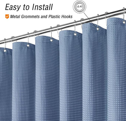 Moonlight Blue Fabric Shower Curtain, 72 X 72 | Cloth-Textured Shower Curtain for Bathroom - Soft Cloth & Hotel Spa Luxury, Water Repellent, Machine Washable
