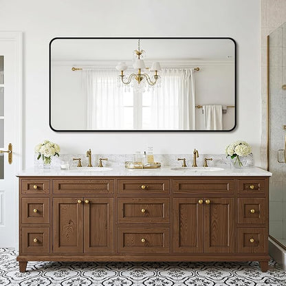 FICTOR Bathroom Mirror for Over Sink, 30"x60" Vanity Mirror for Wall, Black | Shatterproof Tempered Glass, Anti-Rust Frame, Vertical/Horizontal Mounting, Wall Mirror for Bedroom, Living Room, Entryway