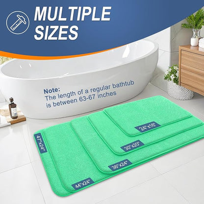 OLANLY Memory Foam Small Bathroom Rug 24x16, Absorbent Bath Mat, Mint Green | Soft Quick Dry Bath Rugs, Non-Slip Carpet, Machine Washable Mat for Bathroom Floor, Tub and Shower, Home Decor Accessories