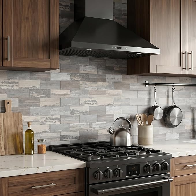 Yipscazo 2026 New Upgrade Peel and Stick backsplash 3 x 6 Inches, Backsplash Tile Peel and Stick Tile for Kitchen, Bathroom, Laundry Room, Fireplace(Light Wood, 100 Pieces)