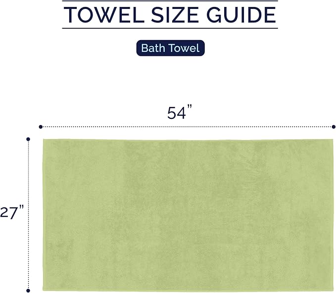 Elegant Comfort Premium Turkish Cotton 2 Pack Bath Towel Set - 27 x 54 inch, Luxurious Hotel Spa Quality 100% Turkish Cotton 2PC Bath Towel Set - Highly Absorbent - Soft Bathroom Towels, Sage