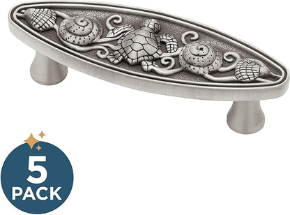 Franklin Brass 5 Pack Brushed Pewter Cabinet Handles 3 inch (76mm) Kitchen Cabinet Handles and Drawer Pulls for Cupboards and Dressers | Seaside Cottage