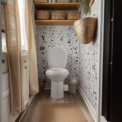 AW 20" High RV Camper Toilet with Bidet Spray Gravity Flush Elongated HDPE | Toilets for Motorhome Caravan