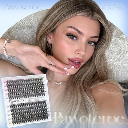 Lash Clusters 200pcs Individual Lashes 30D 40D Cluster Eyelash Extensions 11-16mm Eyelash Clusters Lash Extensions for Self Application (30D&40D, 0.07D, 11-16mm Refill)