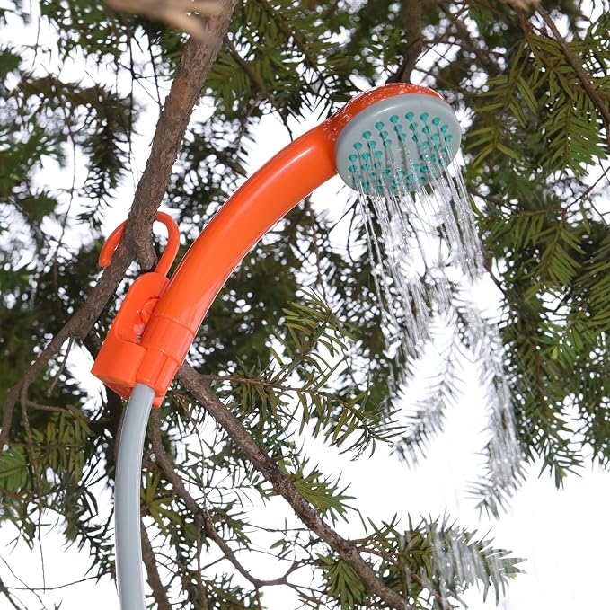 Ivation Portable Outdoor Shower, Battery Powered, Water Pump, Rechargeable | Pumps from any basin, sink, or tub for camping, dog washing, baby bathing, beach rinsing, and gardening; 60-min battery