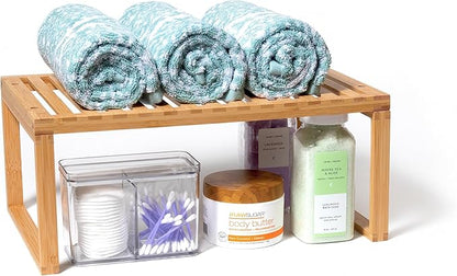 Lipper International Bamboo Kitchen Cabinet Shelf for Organizing a Pantry, Countertop, or Bathroom, 15 5/8" x 10" x 6 1/4"