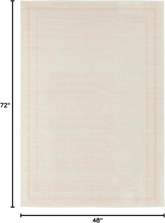 Nourison Home Nourison Essentials Ivory Gold 4' x 6' Area Rug - Easy Clean, Non Shedding, Bed Room, Living Room, Dining Room, Kitchen (4' x 6')