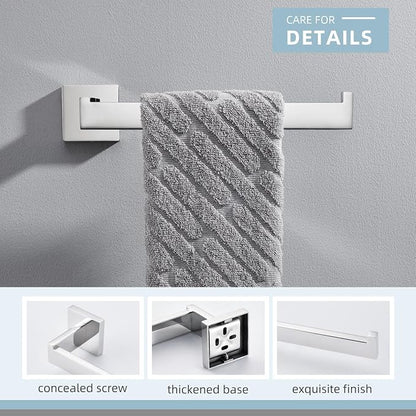 Angle Simple Towel Holder for Bathroom, Hand Towel Bar, Polished Chrome | Rustproof SUS304 Stainless Steel, Open Arm Hanger with Clean Modern Style, Use for Kitchen Shower Vanity Sink, Screw Mount