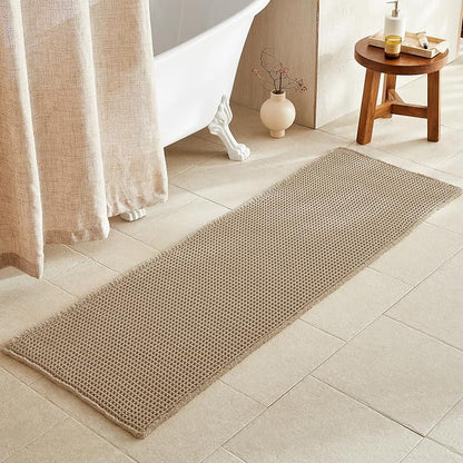 TYUU Waffle Runner Rug Bathroom, Long Boho Bath Mat Non Slip, 72x24 Khaki | Super Absorbent Quick Dry Bath Rug, Non-Slip Backing, Soft Waffle Washable Farmhouse Bathroom Mats, Tub, Shower & Home Decor