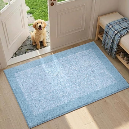 Bathroom Rugs 30x20 Non Slip Washable, Light Blue Bath Mat for Bathroom Floor Tub, Soft Absorbent Quick Dry Mats for Shower, Bathtub,Home Decor