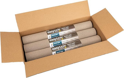 EasyLiner Select Grip Shelf Liner - Easy to Install & Cut to Fit - Non Slip, Non Adhesive, Drawer Shelf & Cabinet Liner for Kitchen, Bathroom, Pantry Cupboards - 20in. x 6ft. - Beige - 6 Rolls