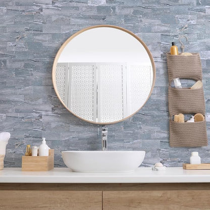 2026 New Upgrade Peel and Stick Backsplash Tile, Peel and Stick 11.34" X 11.57" Wall Tile for Kitchen, Bathroom, Fireplace, Laundry (Polished Marble Cyan, 1 Pack)