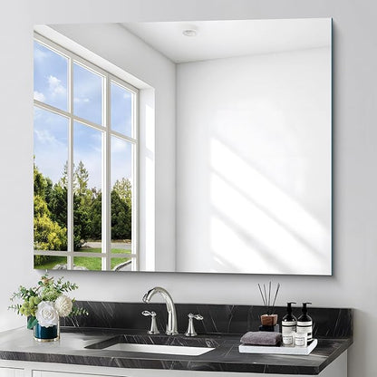 KOCUUY Large Frameless Mirror,36x40 Inch Rectangle Bathroom Vanity Mirror for Over Sink, Upgraded Shatterproof Unframed Design for Bedroom, Living Room, Entryway
