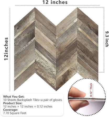 STICKGOO Herringbone Tile Peel and Stick Backsplash for Kitchen&Bathroom