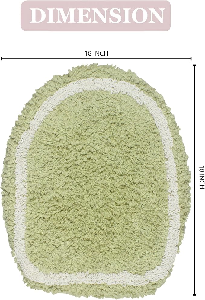 Home Weavers Allure Collection Toilet Lid Seat Cover, Elastic Edges, 100% Cotton Soft Universal Fit for Standard Oblong Round Elongated Bath Room Bowl Lids, Washable, 18"x18" Toilet Lid Cover, Green