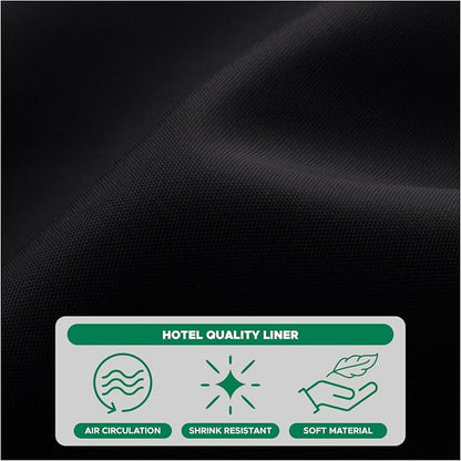 Fabric Shower Curtain Liner 54"W x 72"L-Black Narrow Stall Shower Liners | Hotel Quality Water Resistant Shower Liners for Bathroom-Machine Washable Cloth Polyester Light Weight Bath Curtain RV Dorms
