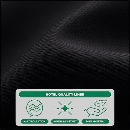 Fabric Shower Curtain Liner 60x72 Inch-Black Standard Size Shower Liners | Hotel Quality Water Resistant Shower Liners for Bathroom-Machine Washable Cloth Polyester Bath Curtain-Rental Apartment Home