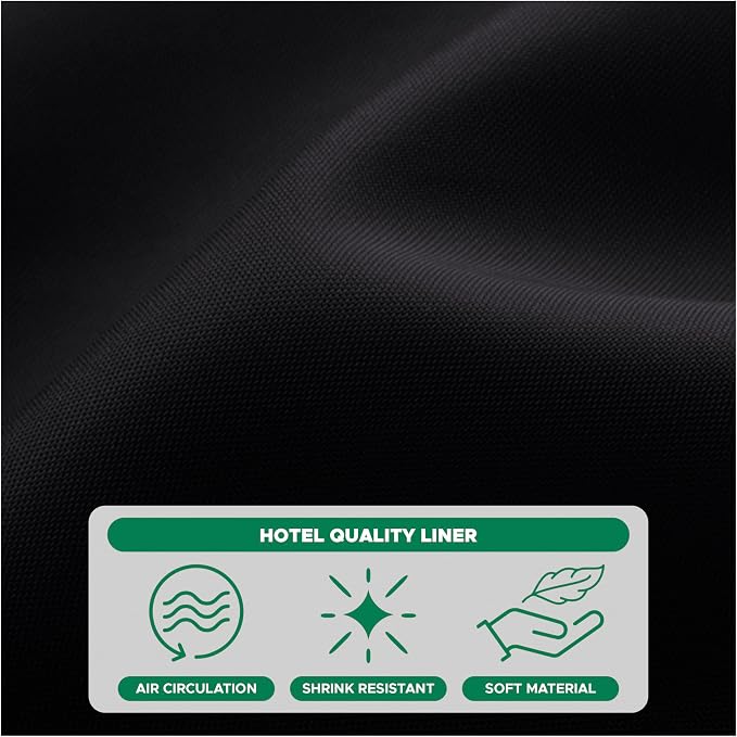 Fabric Shower Curtain Liner 72x72 Inch-Black Standard Size Shower Liners | Hotel Quality Water Resistant Shower Liners for Bathroom-Machine Washable Cloth Polyester Bath Curtain-Rental Apartment Home