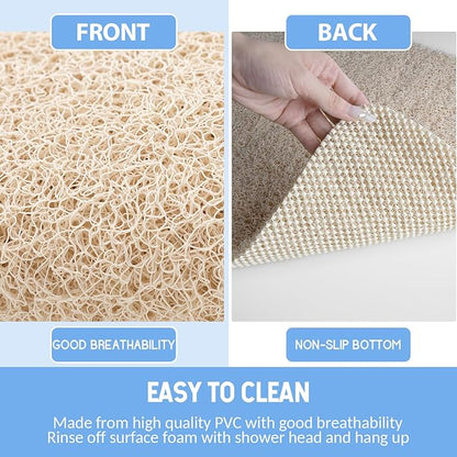 Hargiis Non Slip Bathtub Mat, Anti Slip Shower Mat, Fast Drying Bath Tub Mats, Foot Scrubber Mat, Anti Slip Mat for Tub, Floor, Bathroom, Home, Kitchen, Hotel (Beige 24"x16")