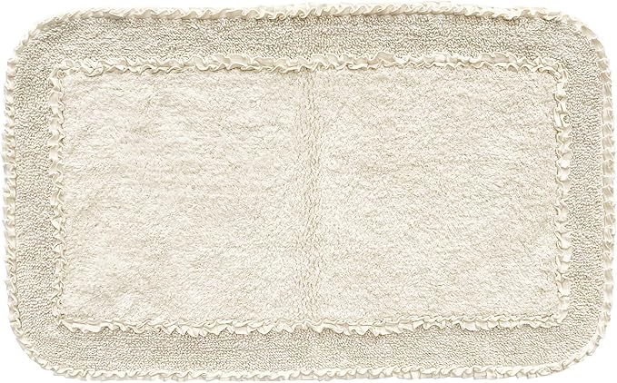 Home Weavers Radiant Collection 100% Cotton Bathroom Rugs Set, Machine Washable Rug, Extra Soft and Absorbent Bath Rug, Kitchen Mat, Bath Mat Set, Bath Floor Mat Non Slip, 24"x40" Rectangle, Ivory
