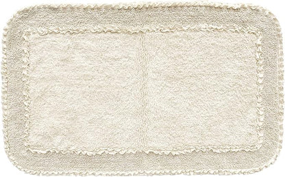 Home Weavers Radiant Collection 100% Cotton Bathroom Rugs Set, Machine Washable Rug, Extra Soft and Absorbent Bath Rug, Kitchen Mat, Bath Mat Set, Bath Floor Mat Non Slip, 24"x40" Rectangle, Ivory