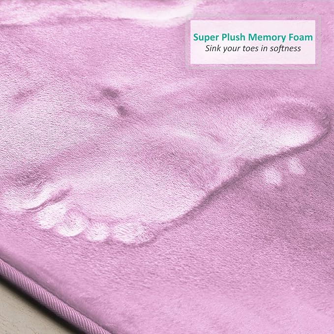 Clara Clark Bathroom Rugs, Velvet Memory Foam Bath Mat, Non-Slip Bath Rugs, Machine Wash, Dries Quickly, Ultra Soft Plush Bath Mats for Bathroom,