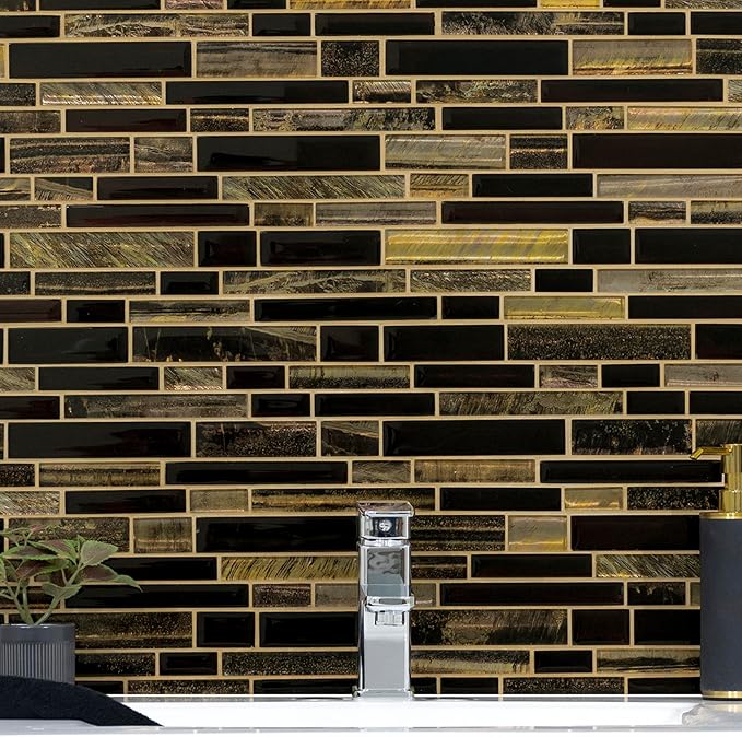 MSI Artista Interlocking Glass Tile for Kitchen Backsplash, Wall Tile for Bathroom, Accent Wall Tile, and Shower Wall Tile, 12 in x 13 in