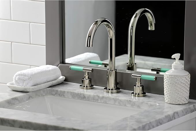 Fauceture FSC8929CKL Kaiser Widespread Bathroom Faucet with Pop-Up Drain, Polished Nickel