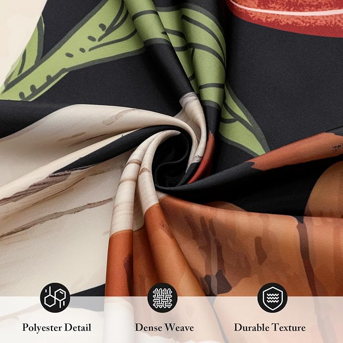 3 in 1 Boho Floral Shower Curtain Set with PEVA Liner & 12 Hooks, 72 x 78 | Boho Tropical Botanical Style, Farmhouse Floral Fabric, Modern Hotel Inspired, Water‑Repellent, Machine Washable