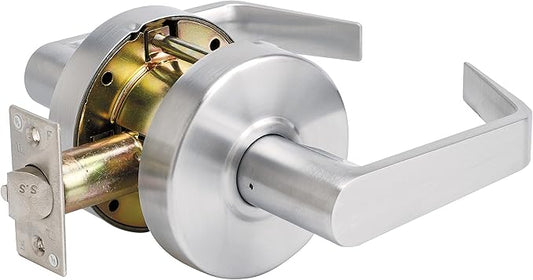 Master Lock SLCHPG26D Heavy Duty Lever Style, Grade 2 Commercial Passage Door Lock, Brushed Chrome/Chrome