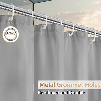 Seenus Light Grey Fabric Shower Curtain Liner with 3 Large Magnets, 72 x 72 inch Waterproof Cloth Shower Liner Washable, Neutral Gray Bathroom Shower Curtain for Hotel
