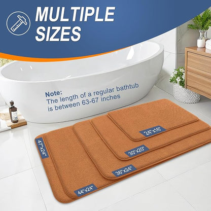 OLANLY Thick Memory Foam Small Bathroom Rug 24x16, Absorbent Bath Mat, Clay | Soft Quick Dry Bath Rugs, Non-Slip Carpet, Machine Washable Mat for Bathroom Floor, Tub and Shower, Home Decor Accessories