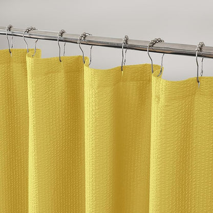 OVZME Small Stall Shower Curtain - Embossed Textured Bathroom Curtain, 36 x 72 Shower Curtain for RV Camper, Machine Washable Water Resistance, Lemon Yellow