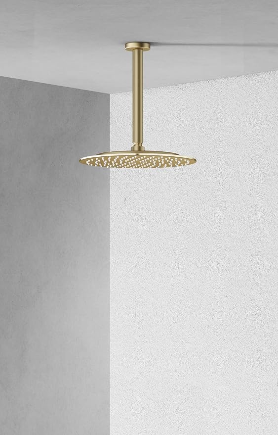 VBFF-Shower Head,rain shower head, 8 inch- Round Shower Head, 1.8 GPM Flow Rate, rainfall showerhead,VBFF11 (Brushed Gold)