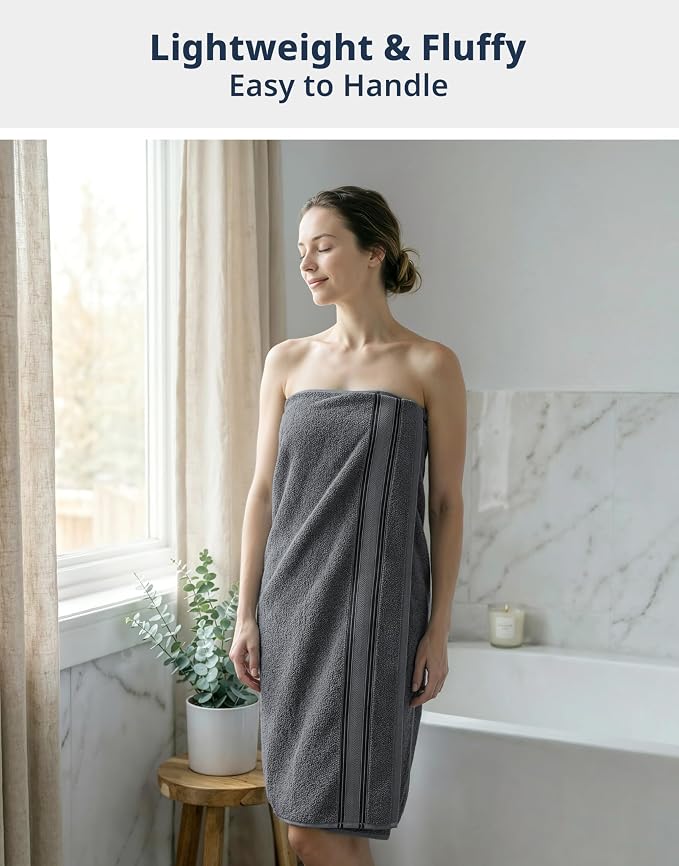 LANE LINEN Towel Set for Bathroom 18 Piece Soft Absorbent - Cool Grey | Towels And Washcloths Sets - Oversized & Roomy, Lightweight & Breathable, Fade-Resistant Color, Classic Terry Weave
