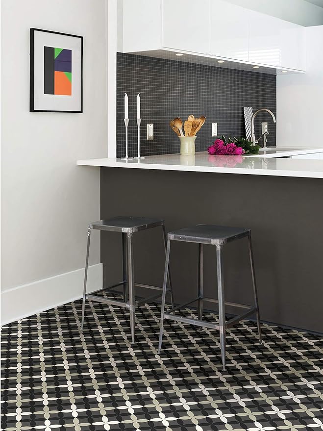 FloorPops FP3367 Arbor Peel & Stick Floor Tiles, Neutral (Pack of 2)