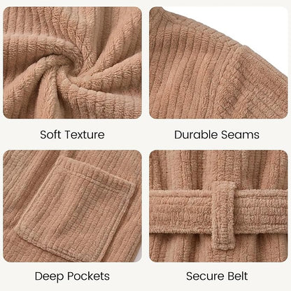 PJGGZ Hooded Bathrobes for Women, Soft Long Towel Robes for Women - Quick Dry yet Warm