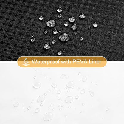 3 in 1 Black Shower Curtain with PEVA Liner, 12 Hooks, 72x72 | Luxury Weighted Fabric Shower Curtain Set, 12 Stainless Steel Double-Sided Hooks, Water Repellent, Bathroom Decor