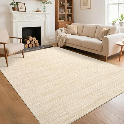 Garvee Living Room Rug 4x6 Modern Solid Color Area Rug for Bedroom, Camel | Neutral Washable Non Slip Non Shedding Contemporary Stain Resistant Foldable Mats for Living Room Entryway Dorm Office