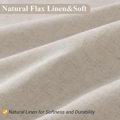 Light Tan Linen Shower Curtain, Cloth Textured Fabric Shower Curtain Set with Hooks, Simple Elegant Modern Farmhouse Country Ultra Thick Bath Curtains for Bathroom,Water Repellent,72x72