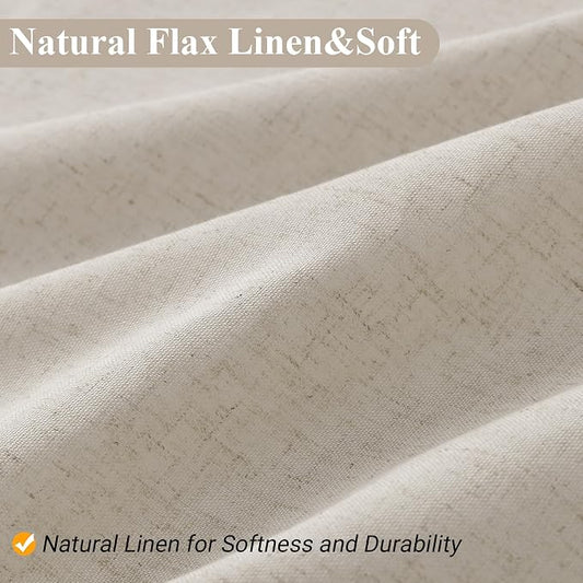 Light Tan Linen Shower Curtain, Cloth Textured Fabric Shower Curtain Set with Hooks, Simple Elegant Modern Farmhouse Country Ultra Thick Bath Curtains for Bathroom,Water Repellent,72x72