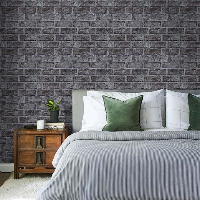 Commomy Thicker Grey Peel and Stick Backsplash-10 pcs of 12" x 12" - 3D Adhesive Peel and Stick Tiles Backsplash for Kitchen, Bathroom, Removable, Waterproof, Vinyl Wall Tile