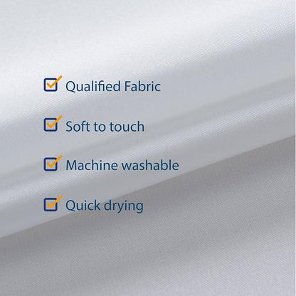 N&Y HOME Fabric Small Stall Shower Curtain Liner Extra Long 36x84, White | Hotel Quality, Bottom Magnets, Machine Washable, Water Repellent, 36 x 84 inches Narrow Bathroom Curtain with Grommets