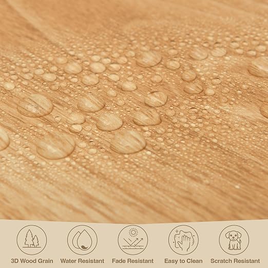 MULGREAT Peel and Stick Floor Tile, 54 Sq.Ft Waterproof Vinyl Flooring, 36 Pieces Wood-Look Self Adhesive Luxury Vinyl Plank Flooring for DIY Bathroom Laundry Bedroom RV Kitchen (Warm Oak)