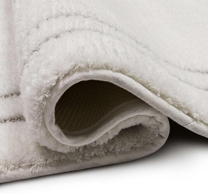Mohawk Home Corona Casual Geometric White 1' 8" X 2' 10" Machine Washable Bath Mat Perfect for Bathroom